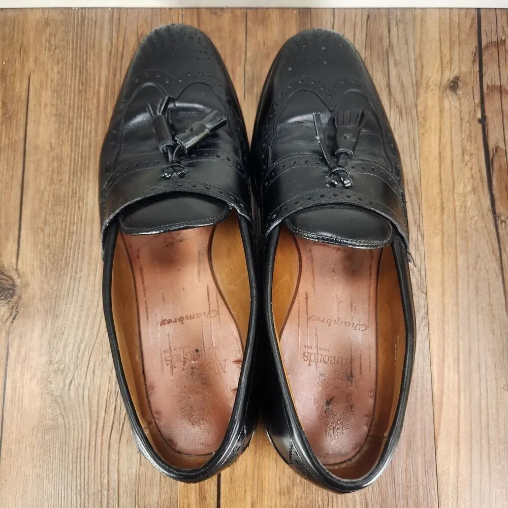 Allen Edmonds Chambrey 6204 Mens Size 9.5 D Black Leather Dress Tasseled Loafers